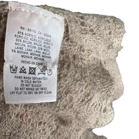 Anthropologie Rosie Neira Mohair Blend Crochet Pointelle Cardigan Sweater Size S - Picture 8 of 11